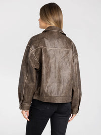 THREAD & SUPPLY SLOAN OVERSIZED VEGAN LEATHER JACKET