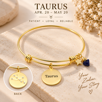 20 KARAT GOLD PLATED ADJUSTABLE ZODIAC BRACELET