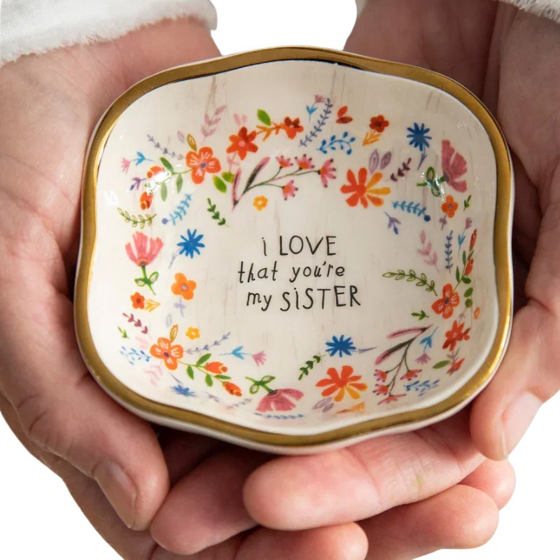 ANTIQUED TRINKET BOWL - SISTER