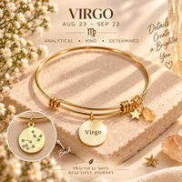20 KARAT GOLD PLATED ADJUSTABLE ZODIAC BRACELET