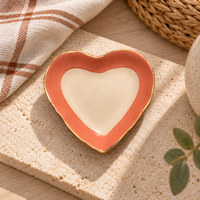STONEWARE HEART DISH WITH GOLD EDGE