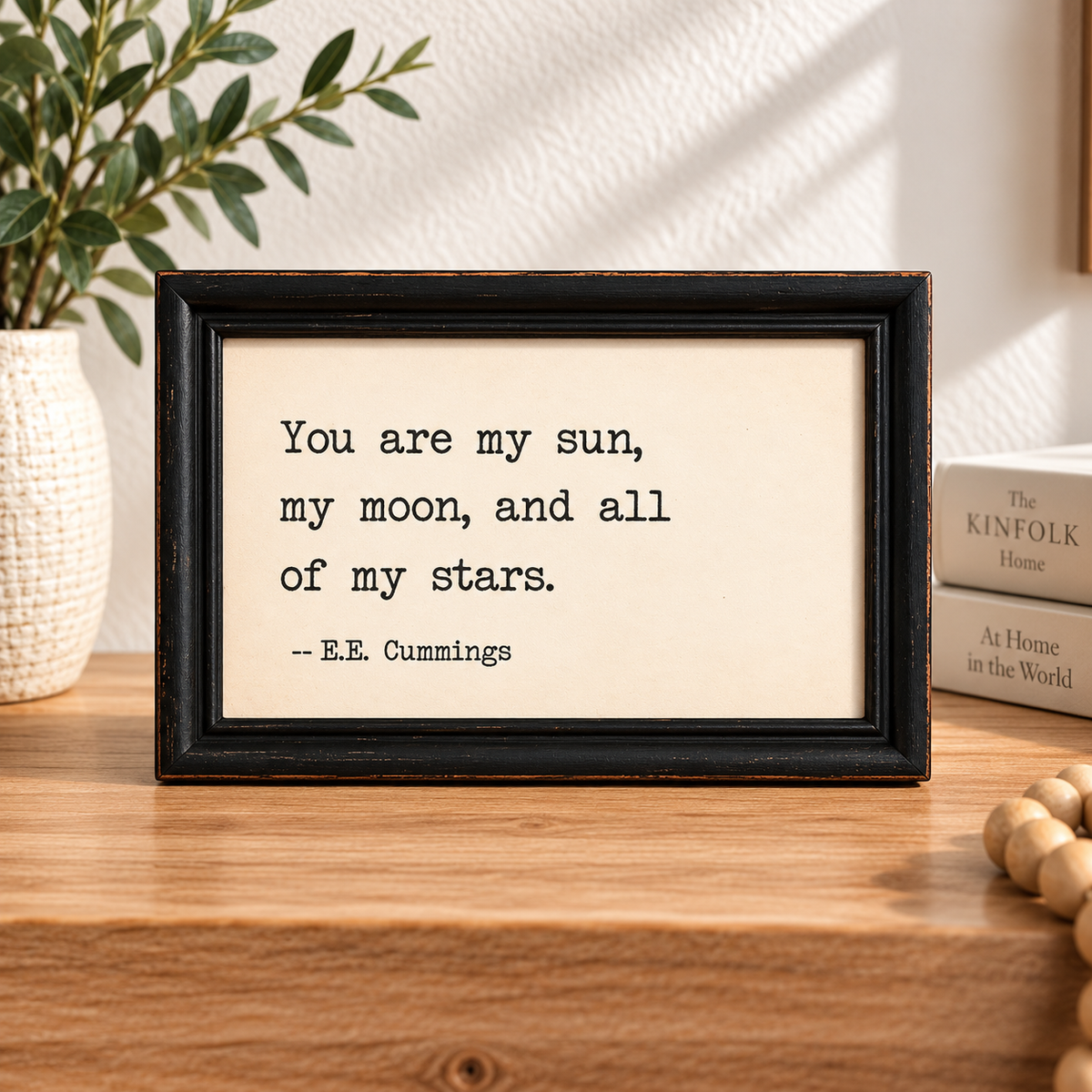WOOD FRAMED WALL QUOTES DECOR