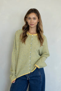 PIN STRIPED PIPER CARDIGAN