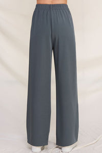 TWILL GIRDLE POCKET WIDE PANTS