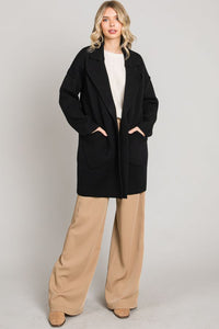 COLLARED OPEN FRONT JACKET CARDIGAN