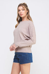 CABLE KNIT PATTERN POINTELLE SWEATER