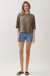 CREW NECK DOLMAN SLEEVE SWEATER