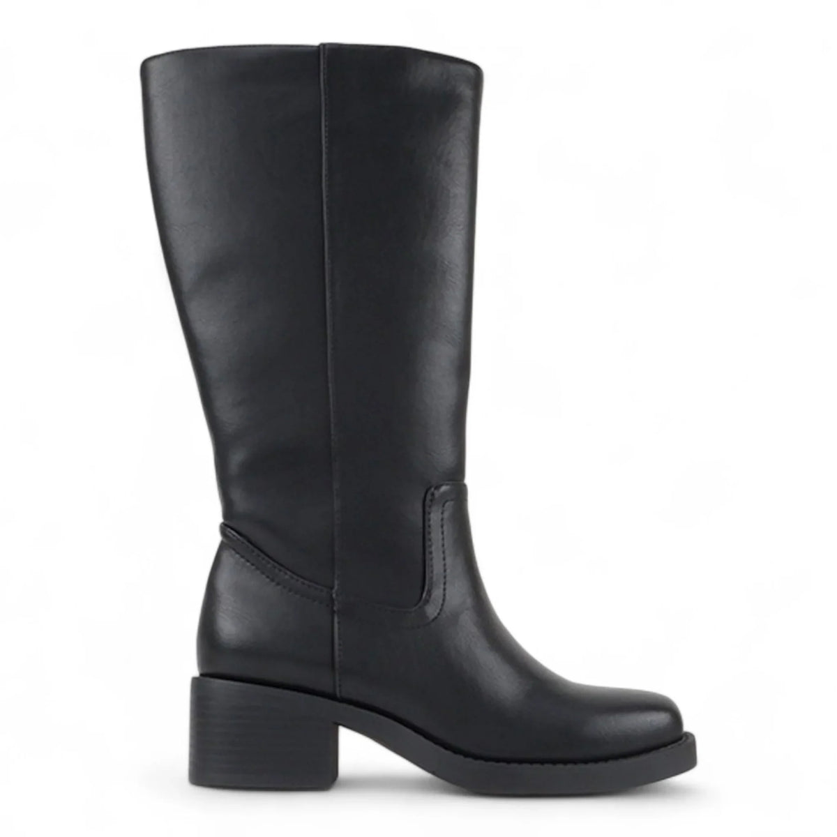 BELVIN WOMEN'S SQUARE TOE KNEE HIGH BLOCK HEEL BOOTS