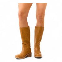 BELVIN WOMEN'S SQUARE TOE KNEE HIGH BLOCK HEEL BOOTS