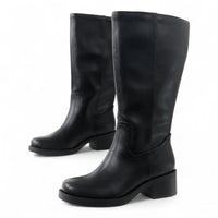 BELVIN WOMEN'S SQUARE TOE KNEE HIGH BLOCK HEEL BOOTS