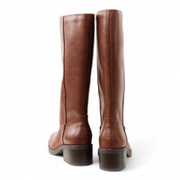 BELVIN WOMEN'S SQUARE TOE KNEE HIGH BLOCK HEEL BOOTS