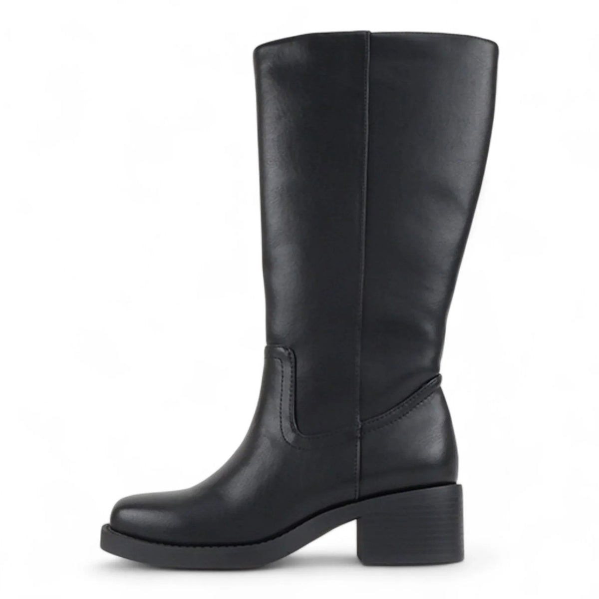 BELVIN WOMEN'S SQUARE TOE KNEE HIGH BLOCK HEEL BOOTS