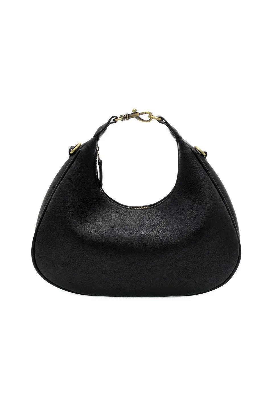Black leather hobo bag with gold hardware, farmers market scarf convertible crossbody for versatile use