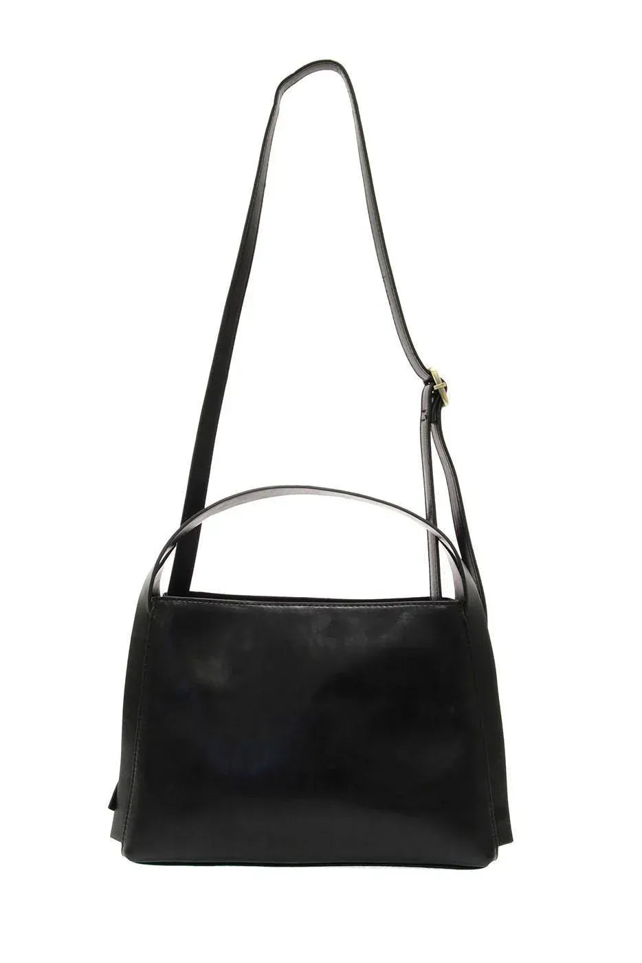 Black leather grace satchel crossbody with sleek minimalist design and matching adjustable strap for versatile use