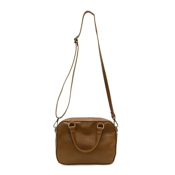 Brown leather regina mini satchel crossbody with top handles and adjustable strap for versatile wear
