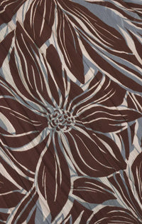 A lanie zinn floral maxi dress in brown and white floral patterned fabric with subtle texture