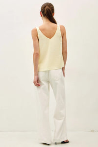CRINKLED CHIFFON RUFFLE TANK TOP