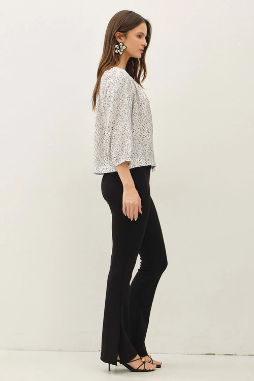 DITSY BUTTON UP PEASANT TOP