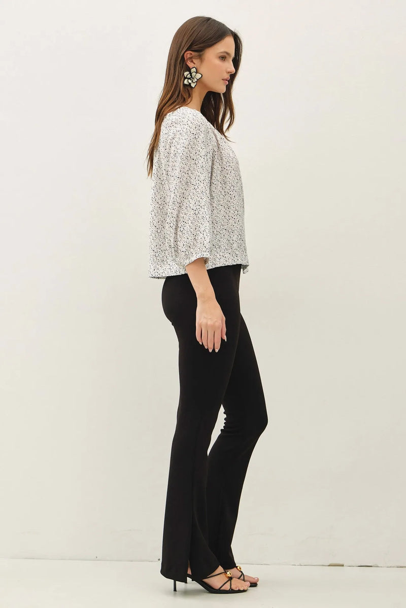 DITSY BUTTON UP PEASANT TOP