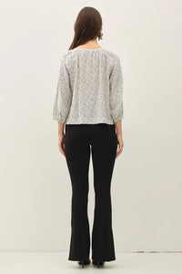 DITSY BUTTON UP PEASANT TOP