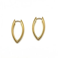 Sculpted Marquise Gold Elongated Hoop Earring