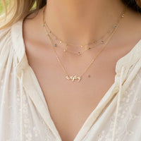 Gold dipped wifey handwritten dainty necklace with cursive pendant
