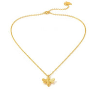 Mini bee gold pendant dainty necklace with delicate chain