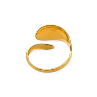 Water resistant open gold-toned curved ring, polished finish