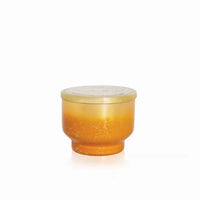 Golden gradient glass candle jar with metallic lid for pumpkin dulce glimmer inverted candle 10oz