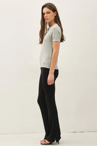 LAYERED LOOK ESSENTIAL SHORT SLEEVE SWEATER TOP