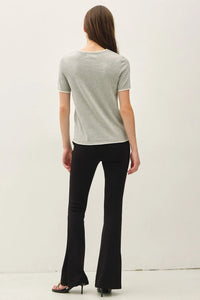 LAYERED LOOK ESSENTIAL SHORT SLEEVE SWEATER TOP