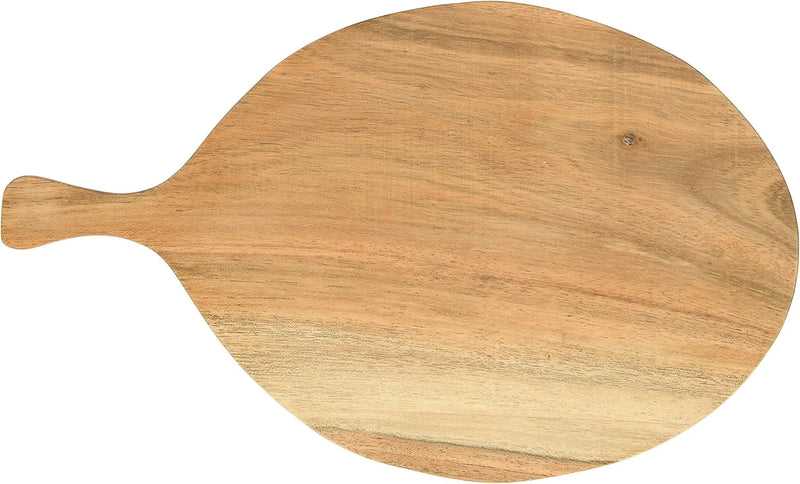 Round acacia wood cheese cutting board with handle