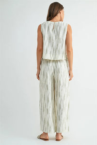 LINEN BLEND SLEEVELESS TOP