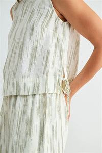 LINEN BLEND SLEEVELESS TOP