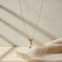 LUXURY DAINTY GOLD PLATED THREE BUTTERFLY STATEMENT NECKLACE