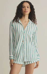 SATURDAYS STRIPE BUTTON DOWN SHIRT