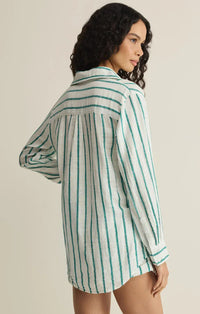 SATURDAYS STRIPE BUTTON DOWN SHIRT