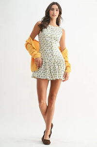 SLEEVELESS FLORAL PRINT MINI DRESS