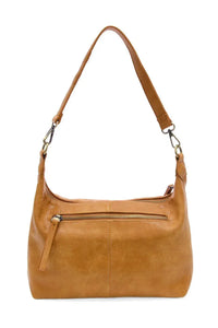 Tan leather hobo bag with single shoulder strap and front zipper pocket from danna top zip crossbody for zip crossbody style