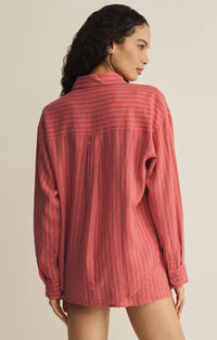 THE PERFECT STRIPED LINEN BUTTON UP SHIRT