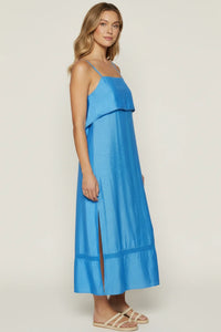 Lost + Wander Gleaming Waters maxi dress in vibrant blue with ruffles
