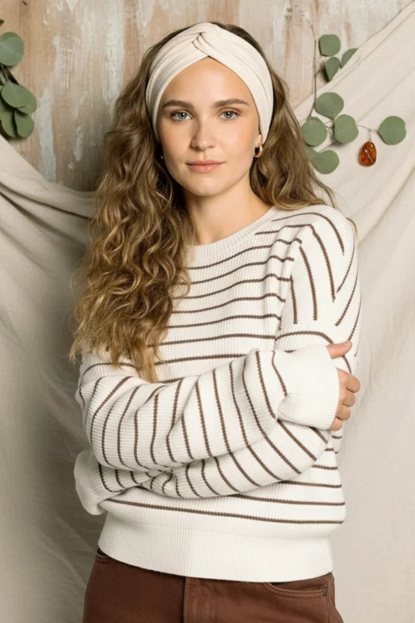 White Thread & Supply Ely Sweater knitted headband with twisted knot