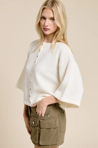WIDE SLEEVE BUTTON FRONT CARDIGAN