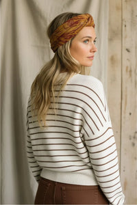 Thread & Supply Ely Sweater woven headband in warm earthy tones