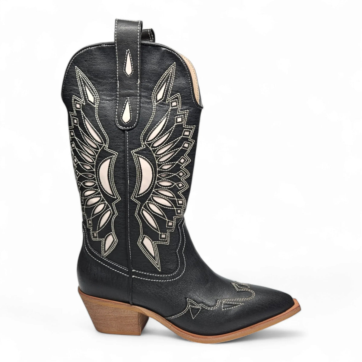 BRITANY CUTOUT POINTED TOE WESTERN COWGIRL BOOTS