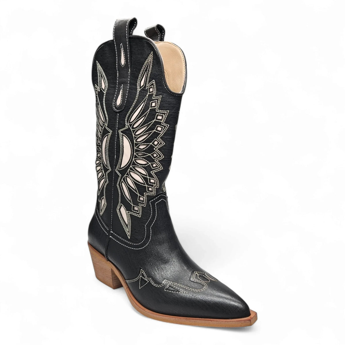 BRITANY CUTOUT POINTED TOE WESTERN COWGIRL BOOTS