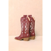 BRITANY CUTOUT POINTED TOE WESTERN COWGIRL BOOTS