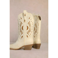 BRITANY CUTOUT POINTED TOE WESTERN COWGIRL BOOTS