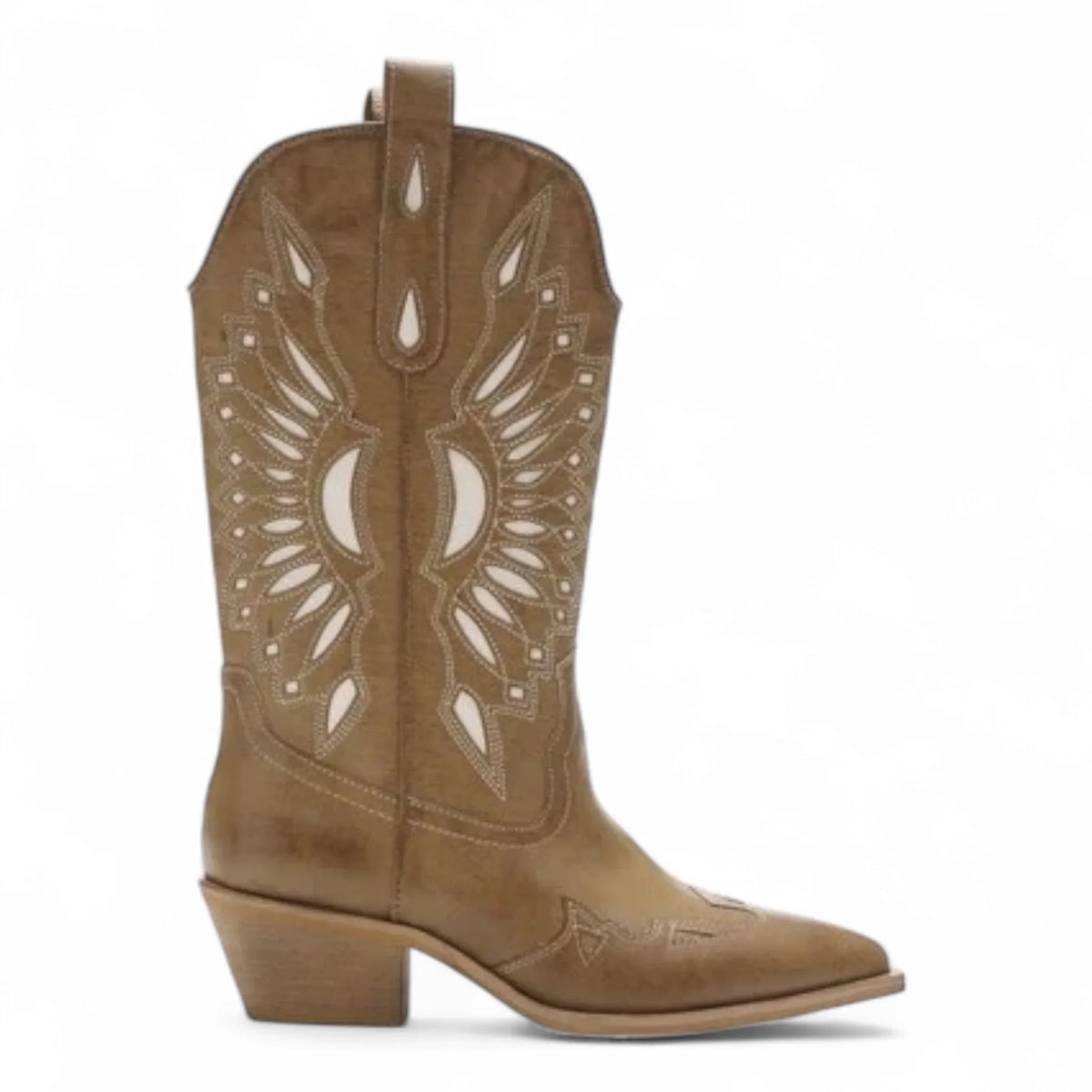 BRITANY CUTOUT POINTED TOE WESTERN COWGIRL BOOTS