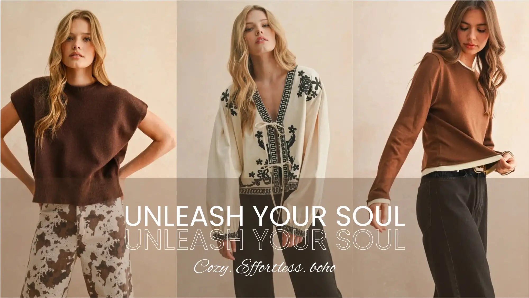 Brown and white embroidered blouse with a loose fit, soft material.